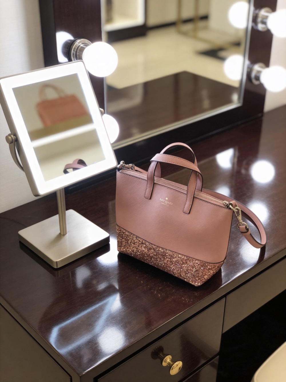 Kate Spade Rose Pink Glitter Crossbody Bag - Picture 2 of 9